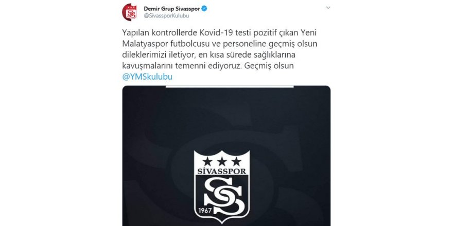 DG Sivasspor’dan Yeni Malatyaspor’a geçmiş olsun mesajı iletti