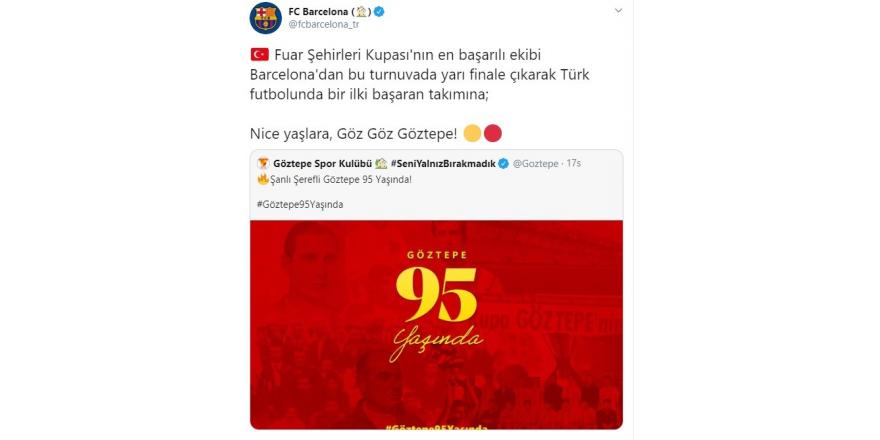 Barcelona’dan Göztepe’ye 95. yıl kutlaması