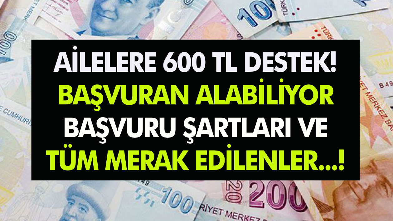 Ailere 600 TL Destek! Başvuran Herkes Alabiliyor… Başvuru Şartları ve