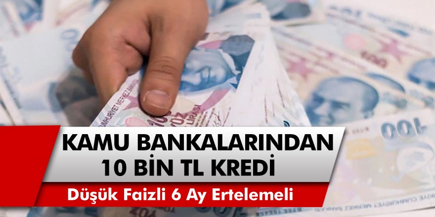 Kamu bankaları duyurdu: Düşük faizli 6 ay ertelemeli 10 Bin TL kredi kampanyası için başvurular başladı…