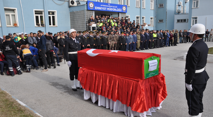 Afyonkarahisar’da hayatını kaybeden polis memuru için tören düzenlendi