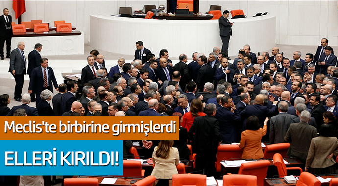 Meclis'te birbirlerine girmişlerdi... AKP'li İbrahim Halil Yıldız'ın eli kırıldı