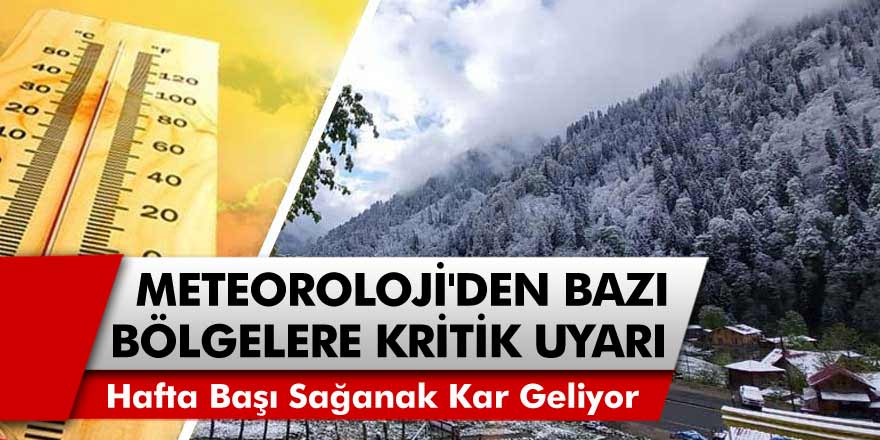 Meteoroloji'den Bazı Bölgelere Uyarı! Hafta Başı Sağanak Kar Yağışı Uyarısı Yapıldı