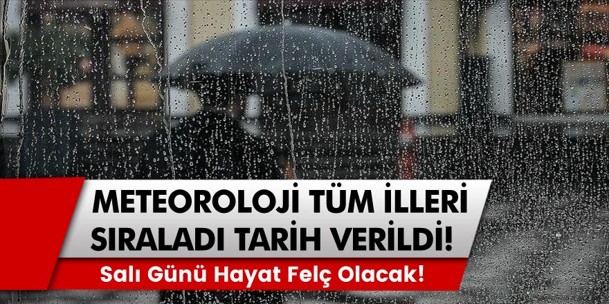 Meteoroloji Tüm İlleri Sıraladı! Salı günü hayat felç olacak! Tarih Verildi.