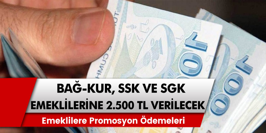 Bağ-Kur, SSK ve SGK Emeklilerine Müjde! Ek Ödeme Olarak 2.500 TL Verilecek!