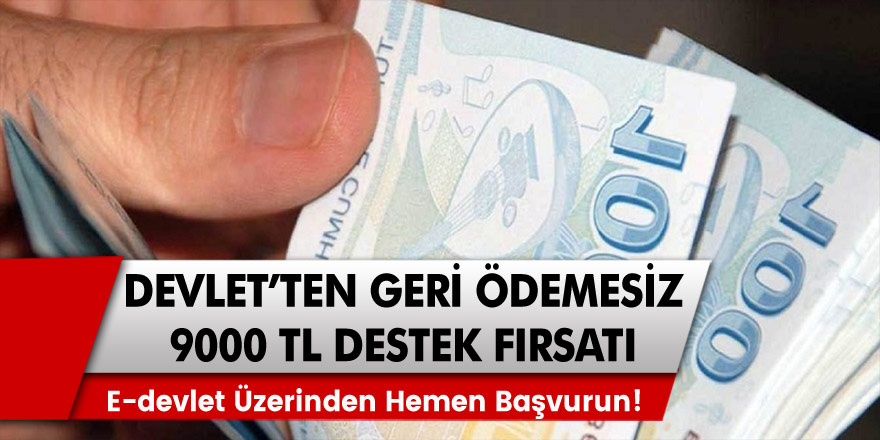 Devletten Geri Ödemesiz 9000 TL Fırsatı! E-devlet Üzerinden Hemen Başvurun!