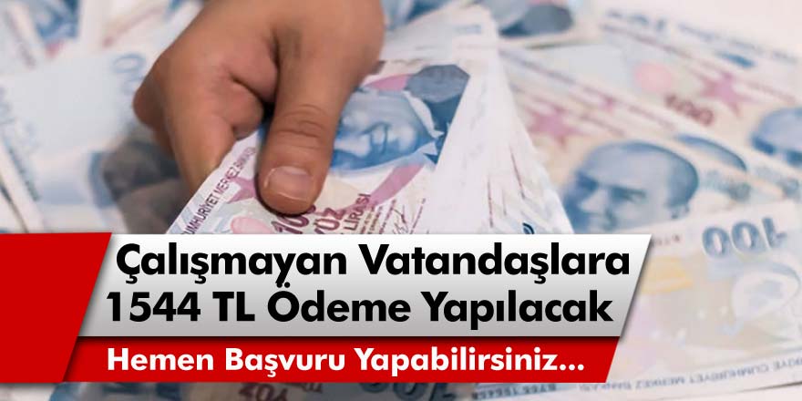 Bakanlık, çalışmayan yurttaşlara evde kalmaları karşılığında 1544 TL ödeme verecek! Hemen başvurabilirsiniz…