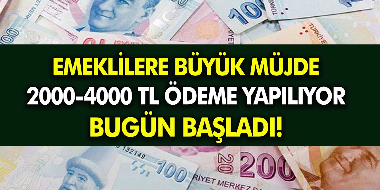 Müjde SSK, Bağ-Kur ve Milyonlarca emekliye 4.000 TL ek ödeme Yapılacak! İşte Ayrıntılar...