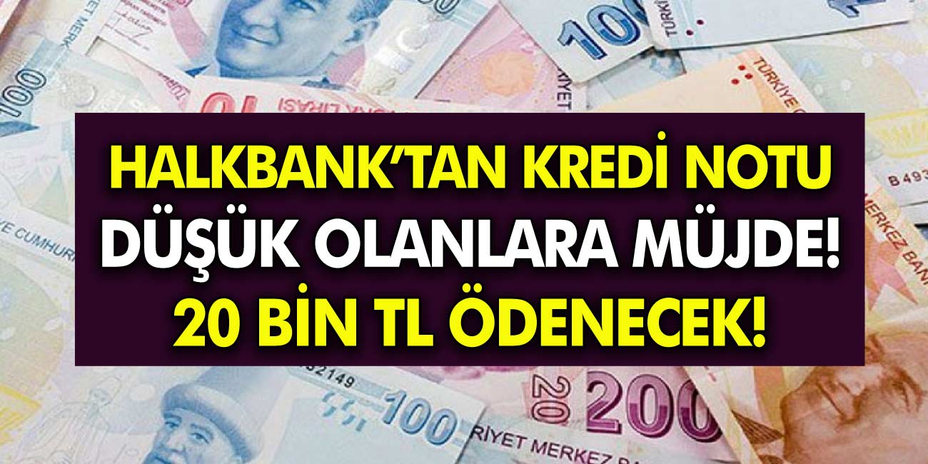 Halkbank Büyük Müjdeyi Duyurdu! Kredi Notu Düşük Olanlara 20.000 TL Ödeme Yapılacak!