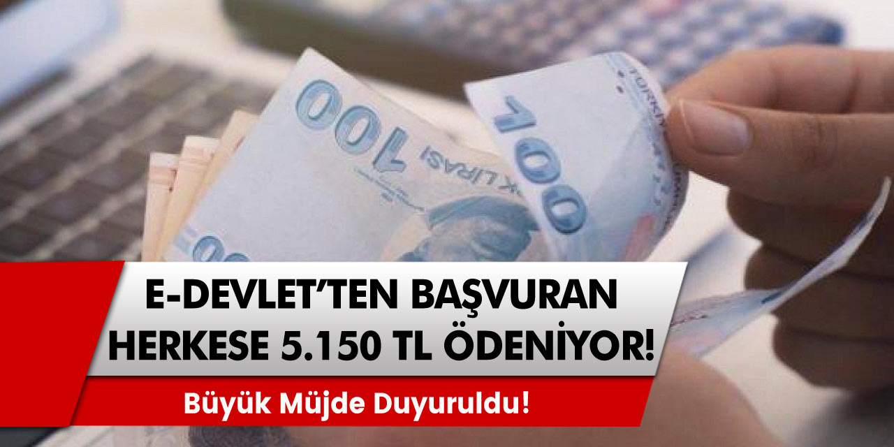 E-Devlet'ten başvuran herkese 5 bin 150 lira veriliyor! Büyük müjde duyuruldu