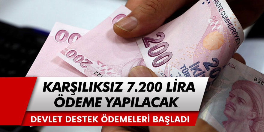 Aile Bakanlığı'ndan Geri Ödemesiz 7.200 Lira Destek Ödemesi Müjdesi... Destek Ödemeleri Başladı, Başvuru ve Şartlar Açıklandı...